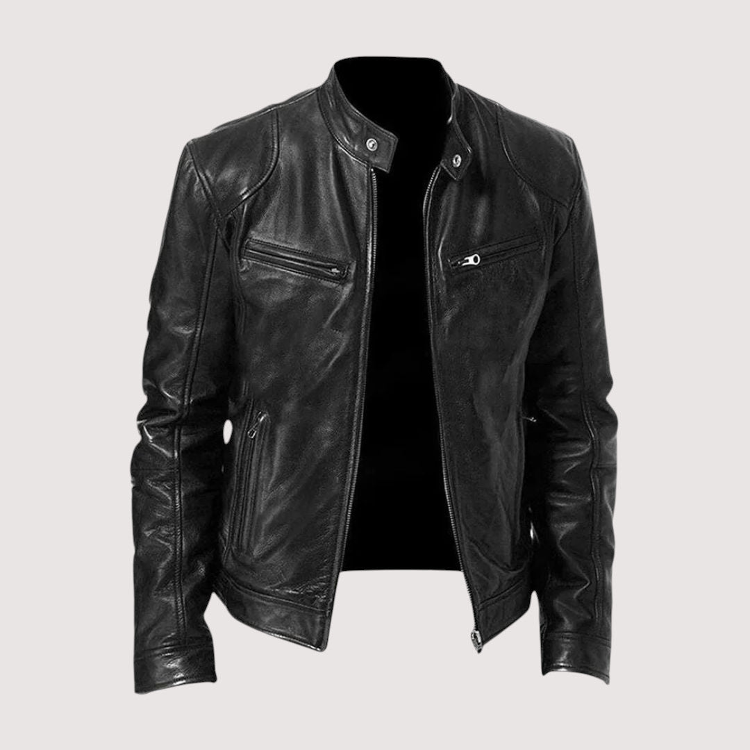 VESTE EN CUIR HAUT DE GAMME ÉLÉGANTE POUR HOMME
